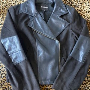 Black leather suede jacket. Size L